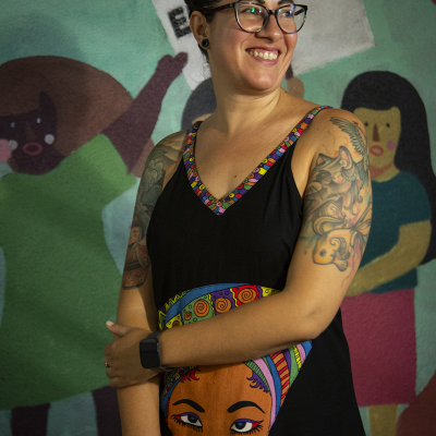 Flavia Bischain: Professora da Rede pública Estadual de São Paulo e Coordenadora da Subsede Oeste Lapa da APEOESP. Autora: Julia Rufino. 2015.