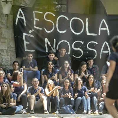 Primeiros dias de Ocupação Secundarista na Escola Estadual Fernão Dias Paes, Pinheiros, São Paulo. 2015.