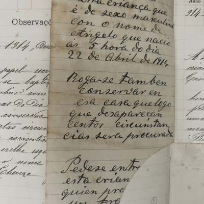 Detalhe do mesmo bilhete citado na foto anterior. Alícia Peres