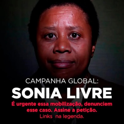 Campanha Global Sônia Livre. Mandato da Deputada Estadual Leci Brandão.