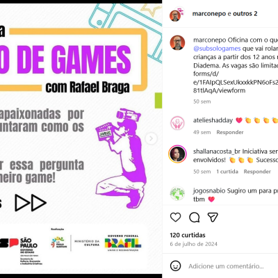 Imagem do site da Subsolo Games, estúdio localizado em Santo André (SP), que  cria jogos com temáticas pretas e periféricas, fundado por Rafael Braga. Reprodução.