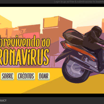 Tela inicial do jogo Detona Babu, desenvolvido por Rafael Braga em 2020 e inspirado em Babu, o artista Alexandre Santana. Reprodução.