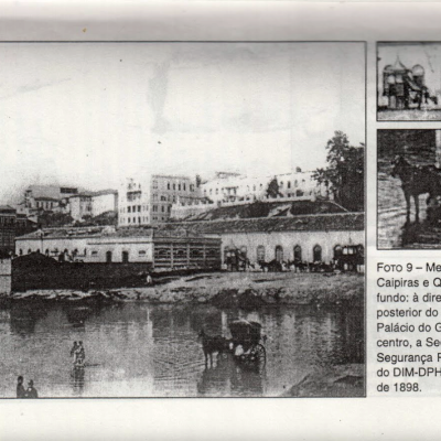 Mercado dos Caipiras e Quiosques, por volta de 1898. Nos detalhes, carroceiros e tratadores de animais. Do livro Nem Tudo Era Italiano - São Paulo E Pobreza (1890-1915).