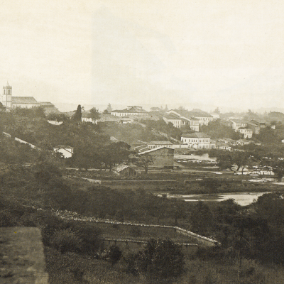 A Várzea do Carmo, a partir da encosta do Pátio do Colégio, 1862. Autor: Militão Augusto de Azevedo.