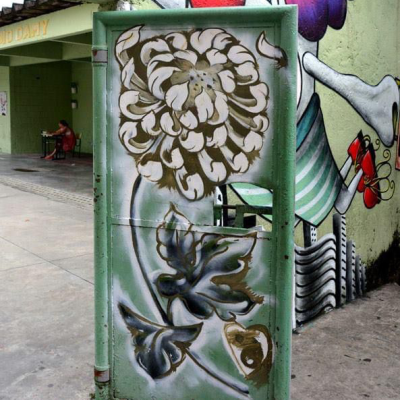 Na entrega da escola de volta ao poder público, as paredes já totalmente pintadas pelos estudantes. Escola Estadual Martin Egidio Damy. Autora: Sônia Bischain. Brasilândia, São Paulo. 2015.
