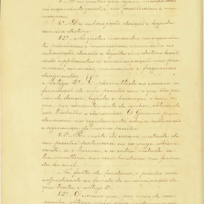 Lei nº 2.040, de 28 de setembro de 1871 (Lei do Ventre Livre) [manuscrito], p.4. Arquivo do Senado Federal / Biblioteca Nacional Digital.
