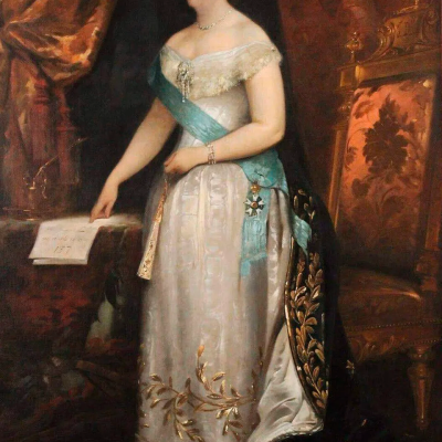 Isabel, Princesa Regente do Brasil. Pintura de Aurélio de Figueiredo, 1888. Acervo Instituto Geográfico e Histórico do Amazonas (IGHA) Exercendo a regência do trono brasileiro durante viagens de seu pai, Dom Pedro II, ao exterior, a Princesa Isabel assinou a Lei do Ventre Livre (1871) e a Lei Áurea (1888).