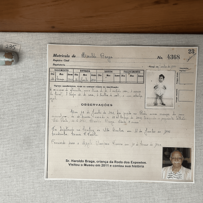 Matrícula do Exposto - Haroldo Braga - acervo do Museu Santa Casa de São Paulo – MSC-SP. Alícia Peres